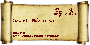 Szondi Mónika névjegykártya